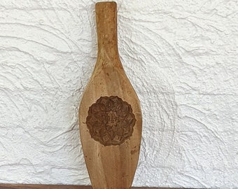 Vintage Wood Butter Press/Mold, Hand Carved, Farmhouse/Country Kitchen Decor, 13" Long