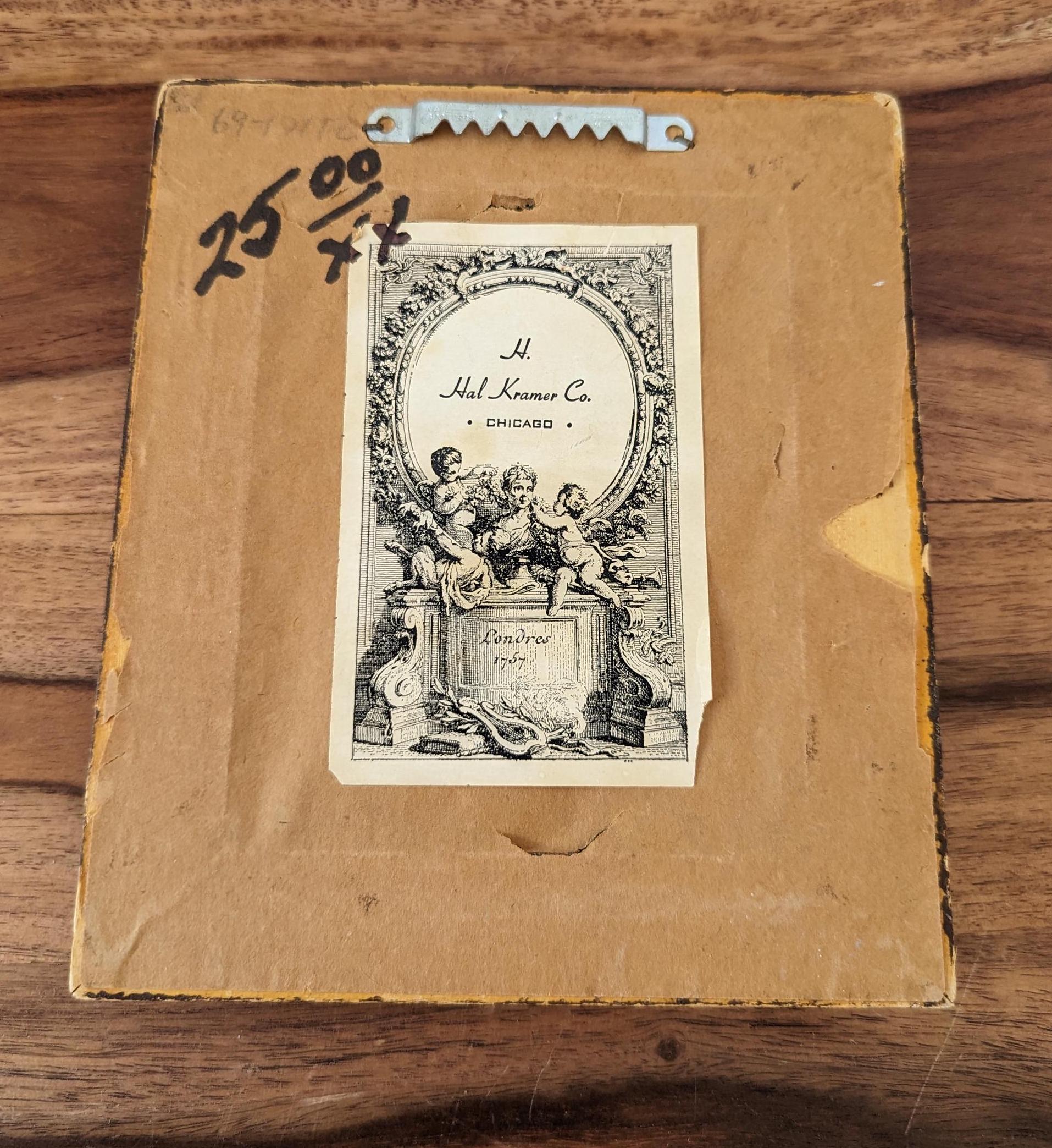 ☆H.HAL CHICAGO KRAMER　アンティーク絵画☆ Vtg H. Hal Kramer Chicago Antiqued Custom Collection Framed