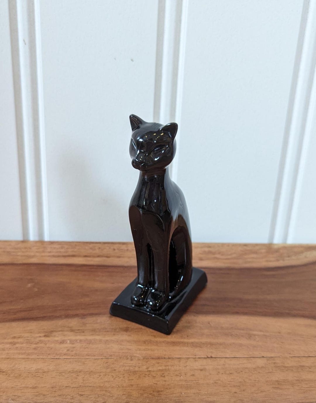 ヴィンテージプラスチック製黒猫の置物、高さ約5インチ - Etsy 日本