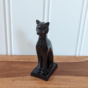 Vintage Plastic Black Cat Figurine, Approximately 5&quot; Tall