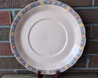 1950s Made in England Mid Century Plates Petalware Grindley England Peach Petal with Floral Border and Gilding Set of 5 Side Plates