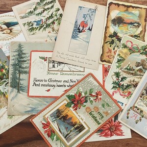 Ensemble antique de 11 cartes postales de Noël, scrapbooking, éphémère, imprimé en Allemagne et aux États-Unis, quelques Raphael Tuck & Sons, début des années 1900