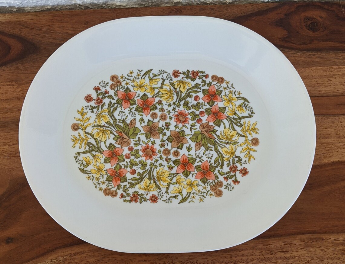 Corelle Yellow Pattern Vintage Corelle by Corning Oval Platter, Indian Summer Pattern, Orange ...