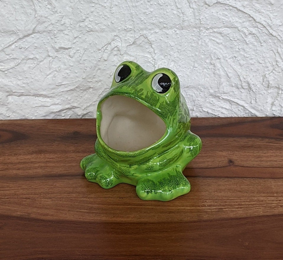 Vintage Ceramic Frog Sponge or Scrubber Holder, Hand Painted Green, Retro  Kitchen Decor, 1970s 