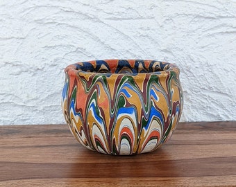 Vintage Ozark Pottery Planter, Roadside Tourist, Drip Glaze Colours, Como-Craft Pottery, 1930-40s