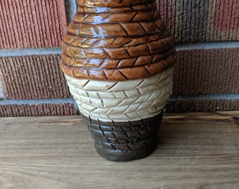 Studio Pottery Vase - Motif de corde