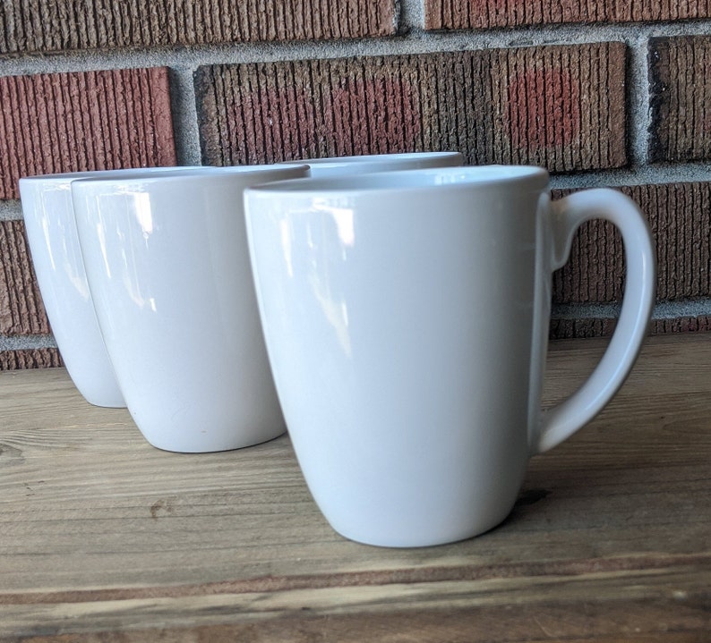 Corelle White Coffee Mugs Set of 4 Corelle Coordinates Etsy