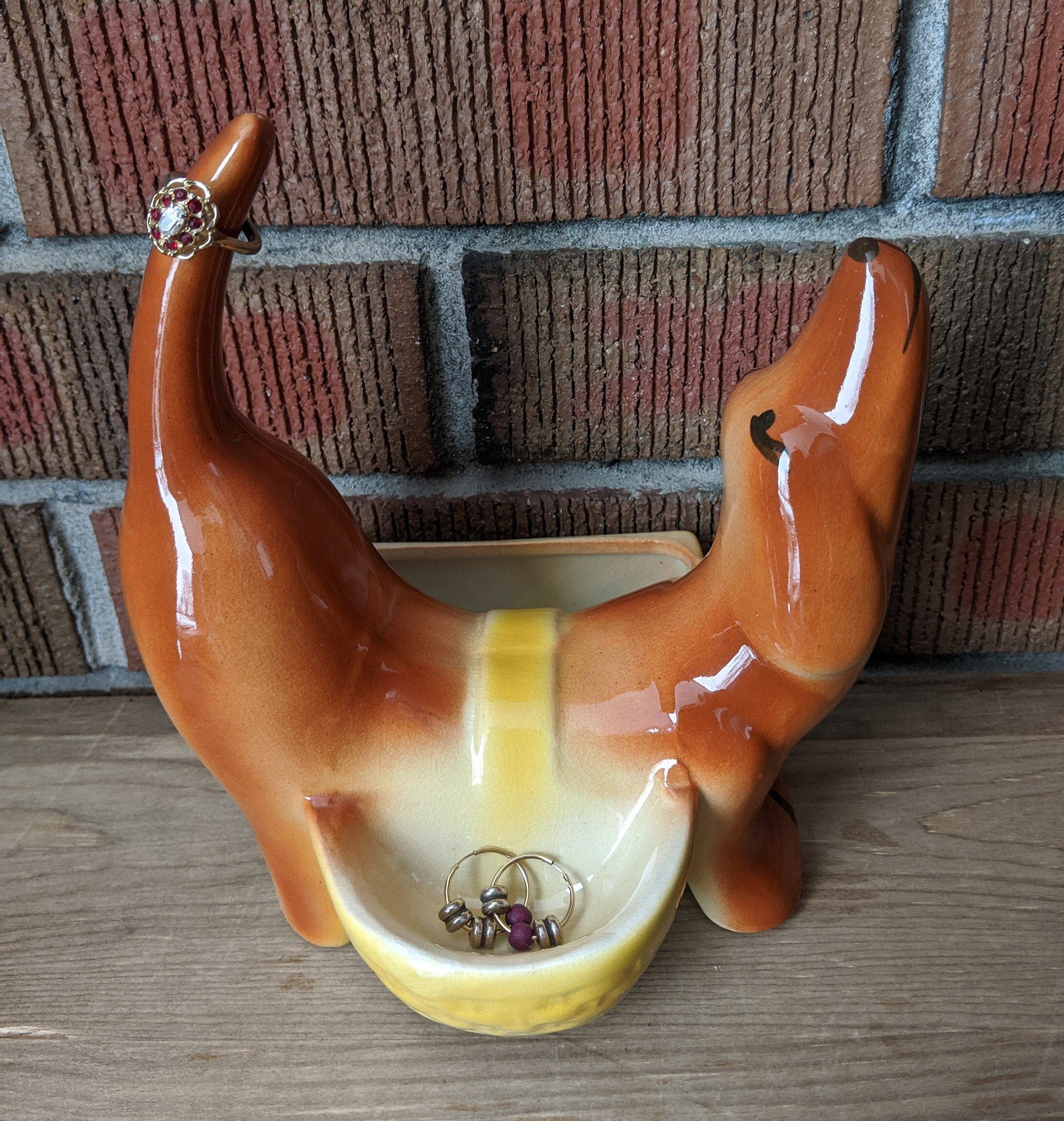Vintage Dachshund Dresser Caddy Weiner Dog Jewelry Holder Etsy