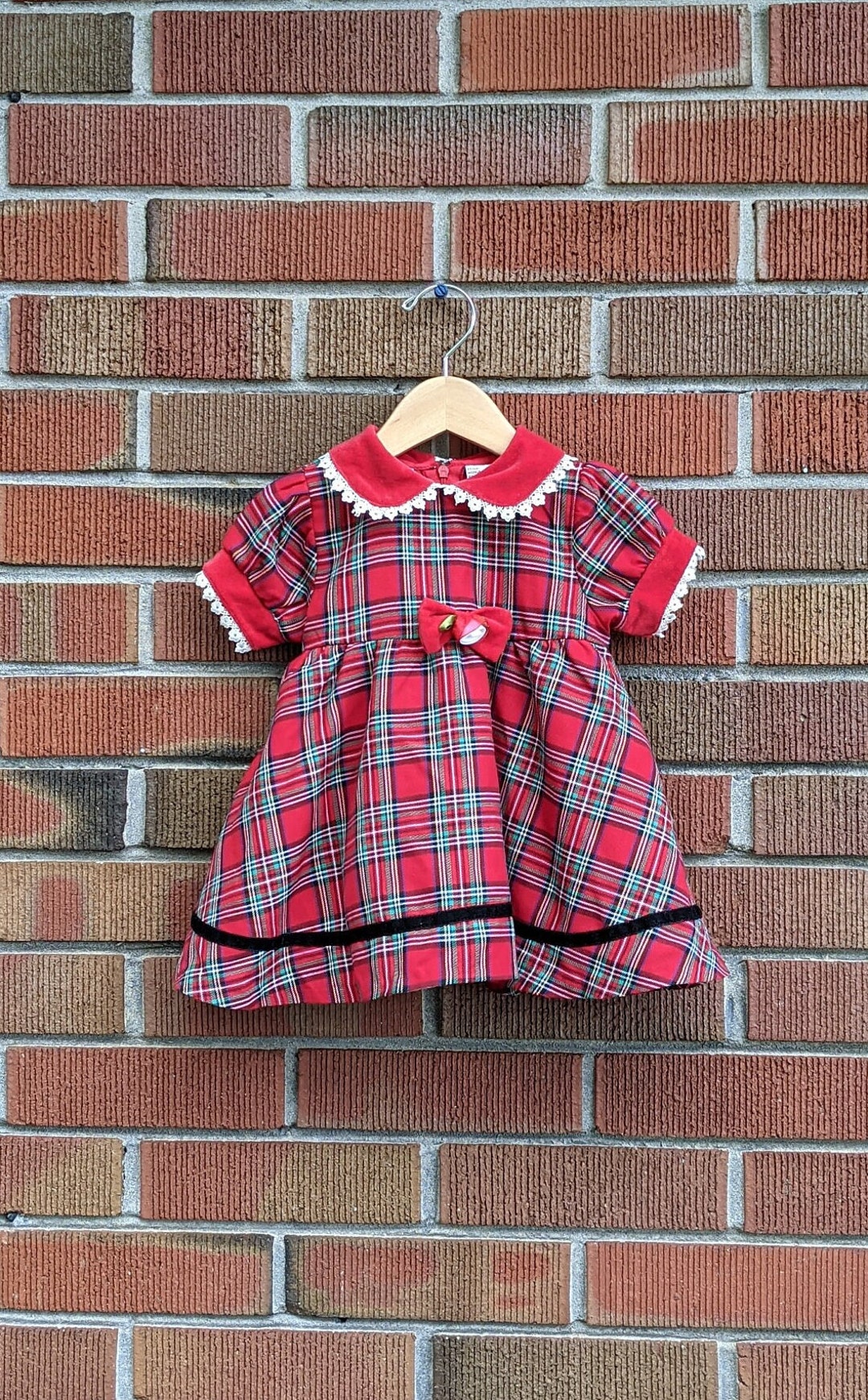 Generisch Red Christmas Plaid Rhinestone Detachable Collar, 2026