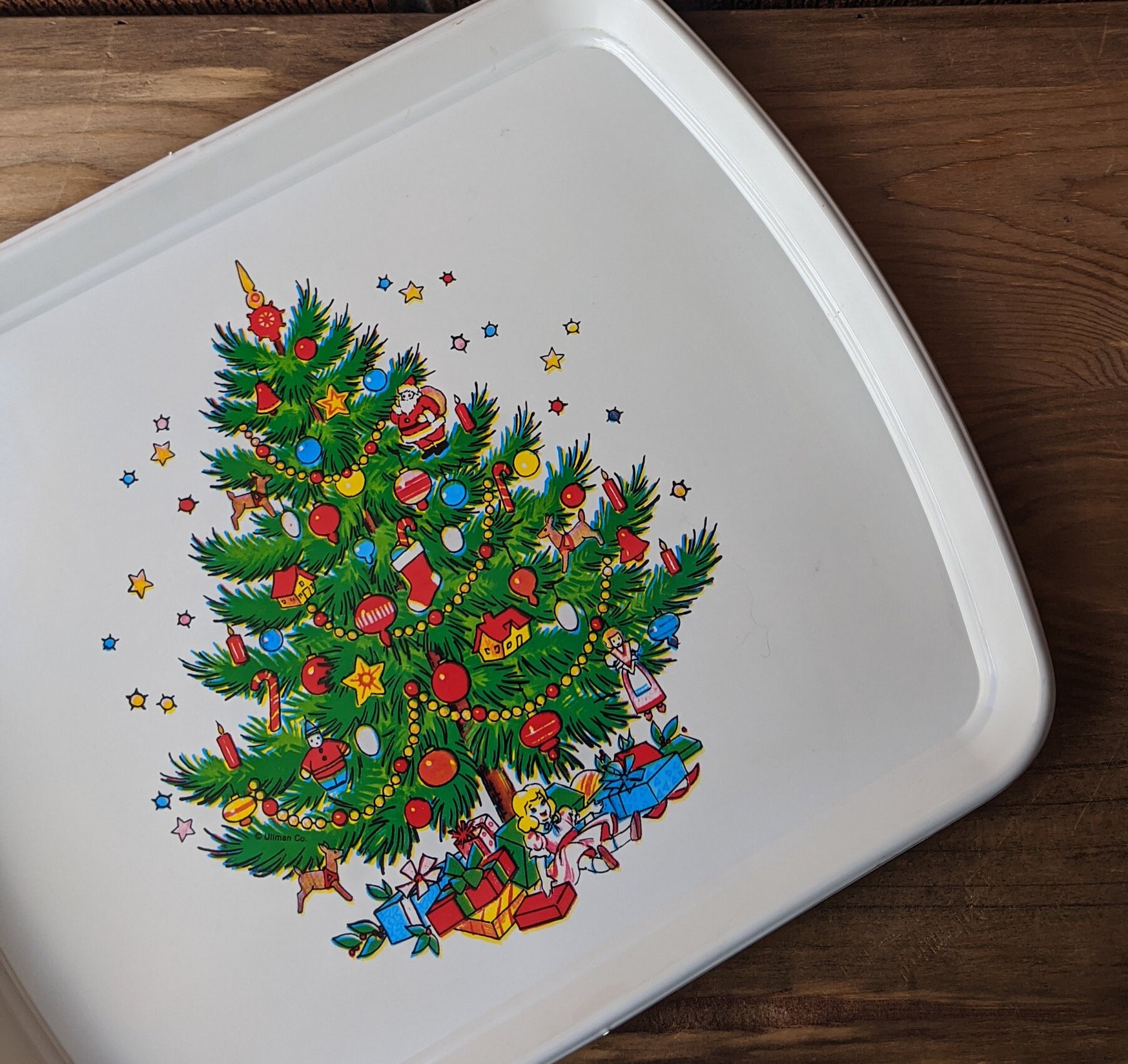 Vintage Plastic Christmas Serving Tray Decorated Christmas Etsy