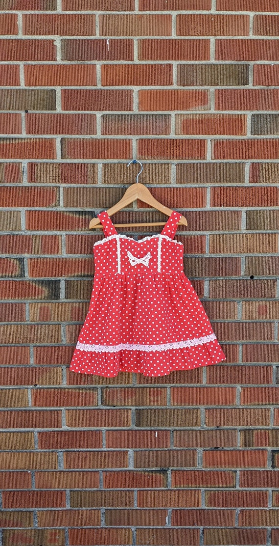 2-3T Vintage Toddler Sears Red with White Polka Do