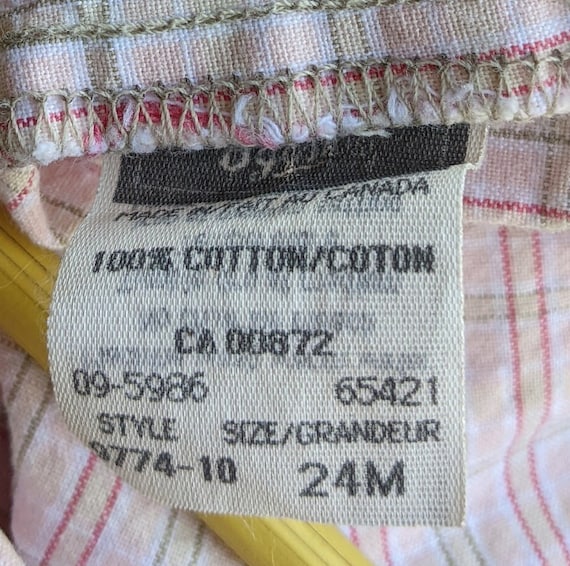 24M Vintage Oshkosh B'gosh Vestbak Genuine Article Pink Plaid