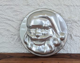 Vintage Wilton Santa Claus Aluminium Kuchenform, Weihnachtsbäckung, 1974