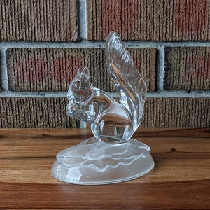 Cristal D&#39;Arques French Glass Squirrel Figurine, Vintage Country Decor, Made in France