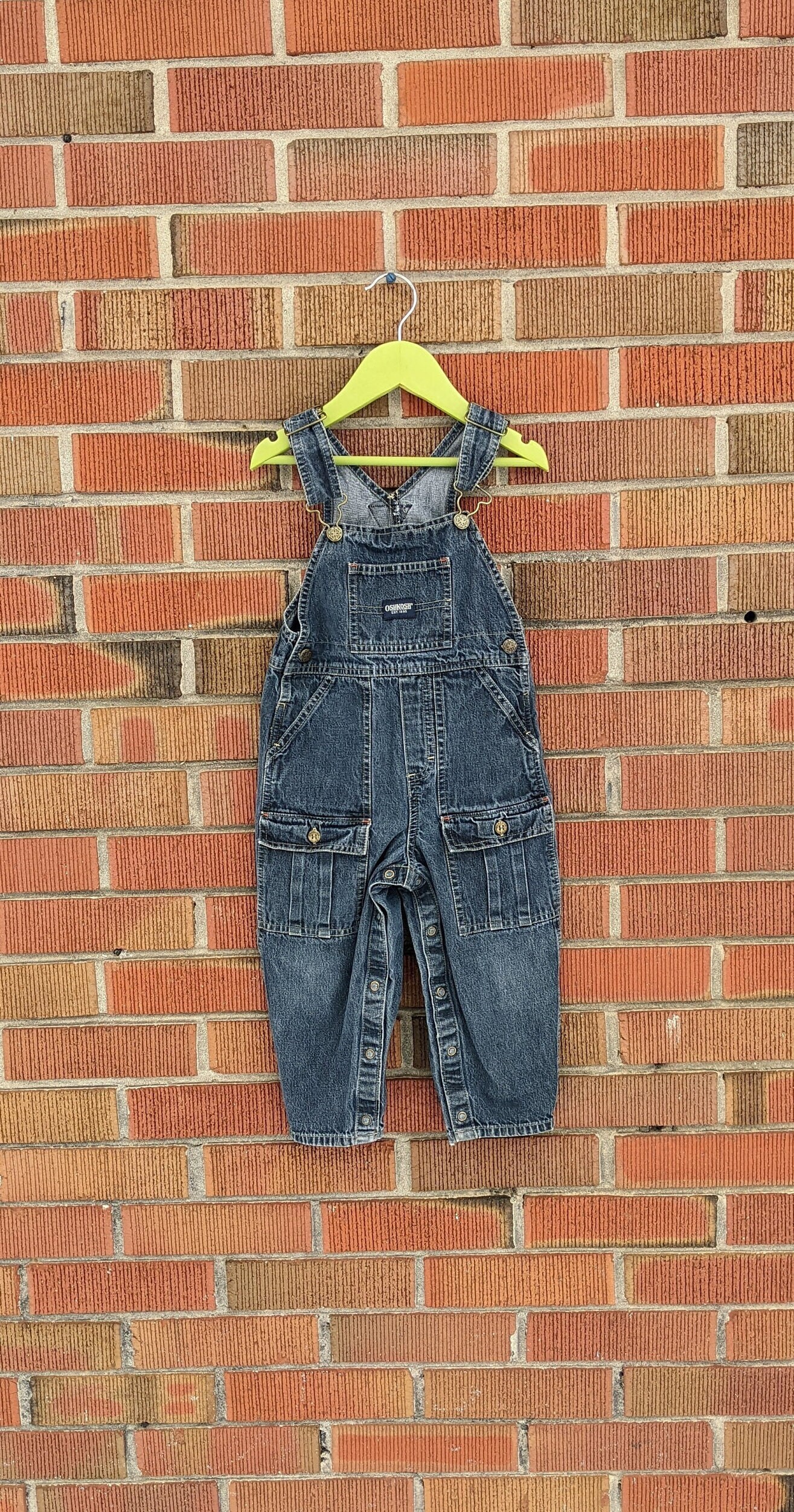 70s~ OSHKOSH Vintage Coverall Denim USA製 Vintage Oshkosh B' Gosh Vestbak Blue Denim Train Bubble
