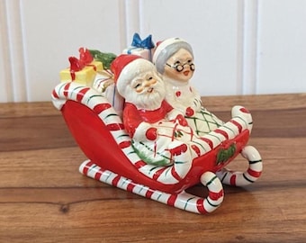 Vintage Mid Century ESD Japan Lefton Christmas Candy Cane Sleigh