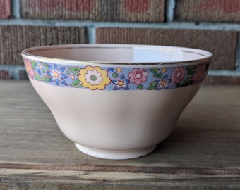 1950s Made in England Mid Century Plates Petalware Grindley England Peach Petal with Floral Border and Gilding Set of 5 Side Plates
