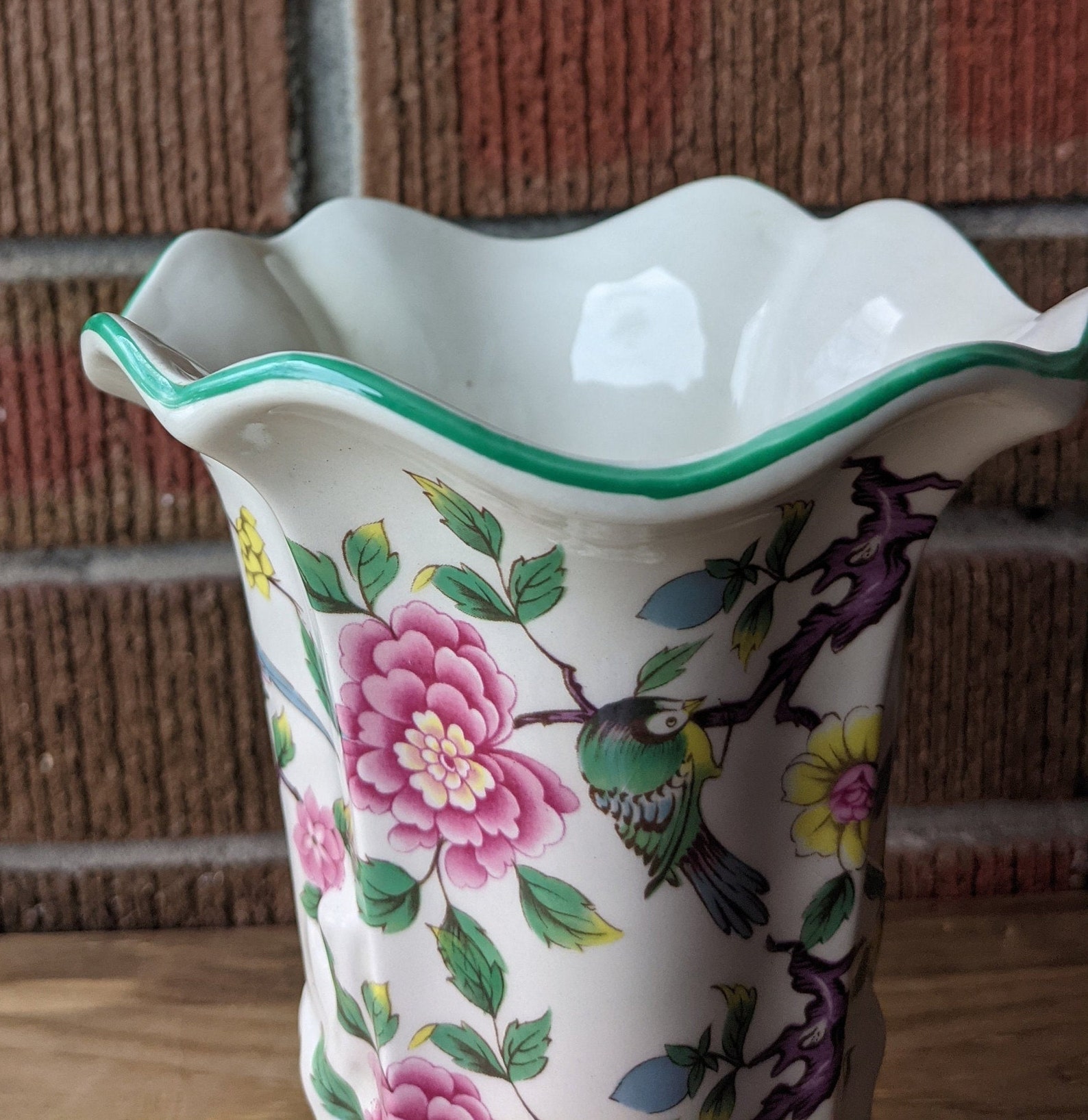 Old Foley James Kent Vase Chinese Rose Pattern Beautiful Etsy
