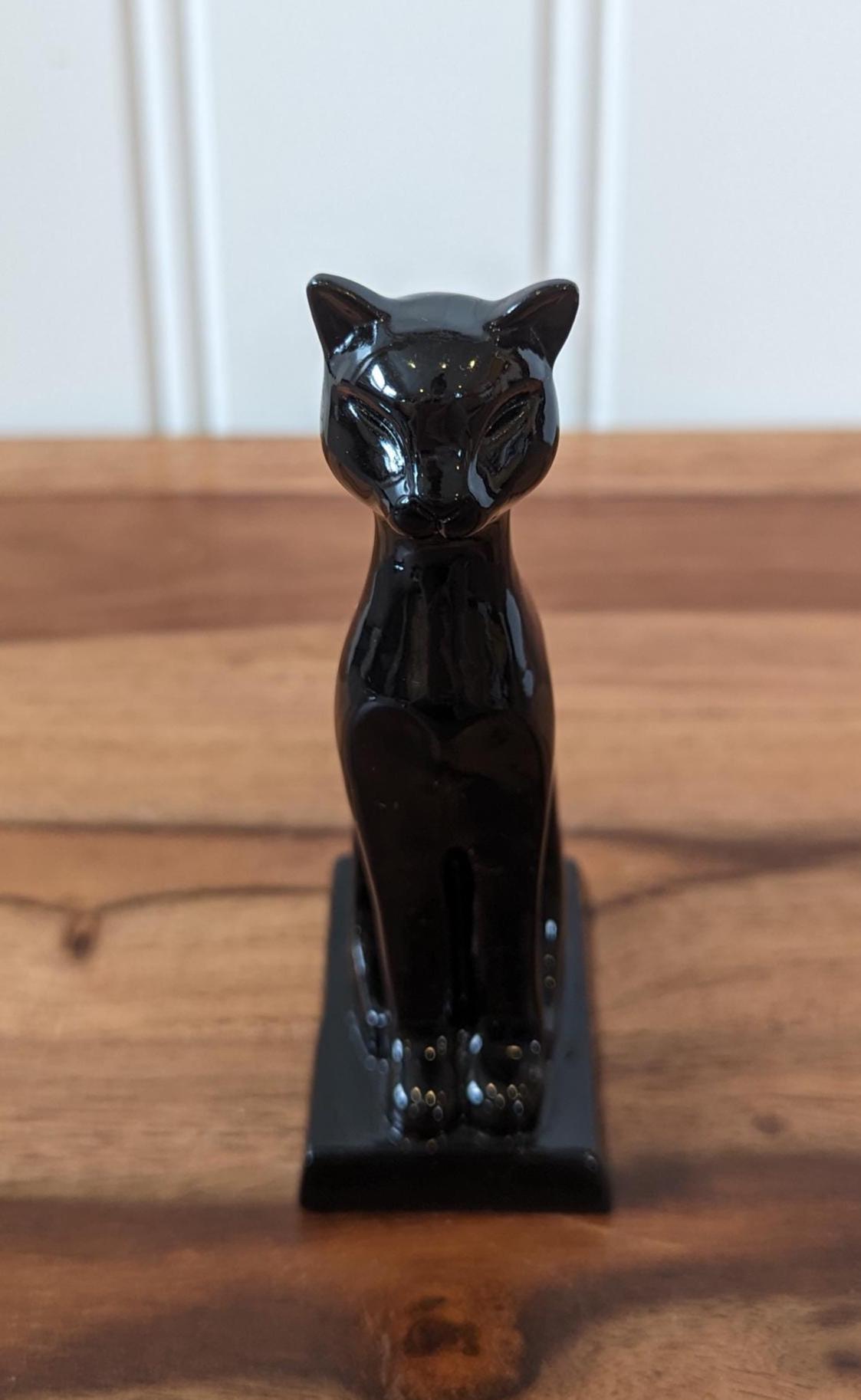 ヴィンテージプラスチック製黒猫の置物、高さ約5インチ - Etsy 日本