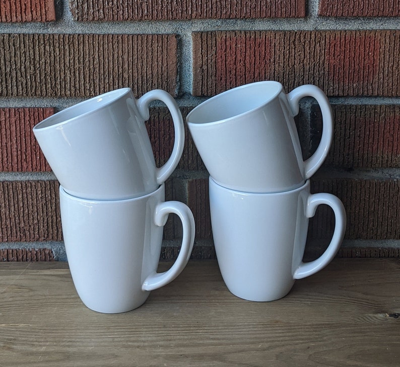 Corelle White Coffee Mugs Set of 4 Corelle Coordinates Etsy