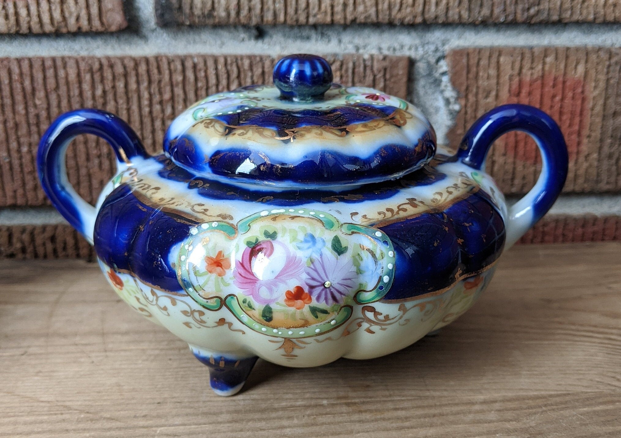 Antique Hand Painted Nippon Teapot Creamer and Sugar Dish Etsy