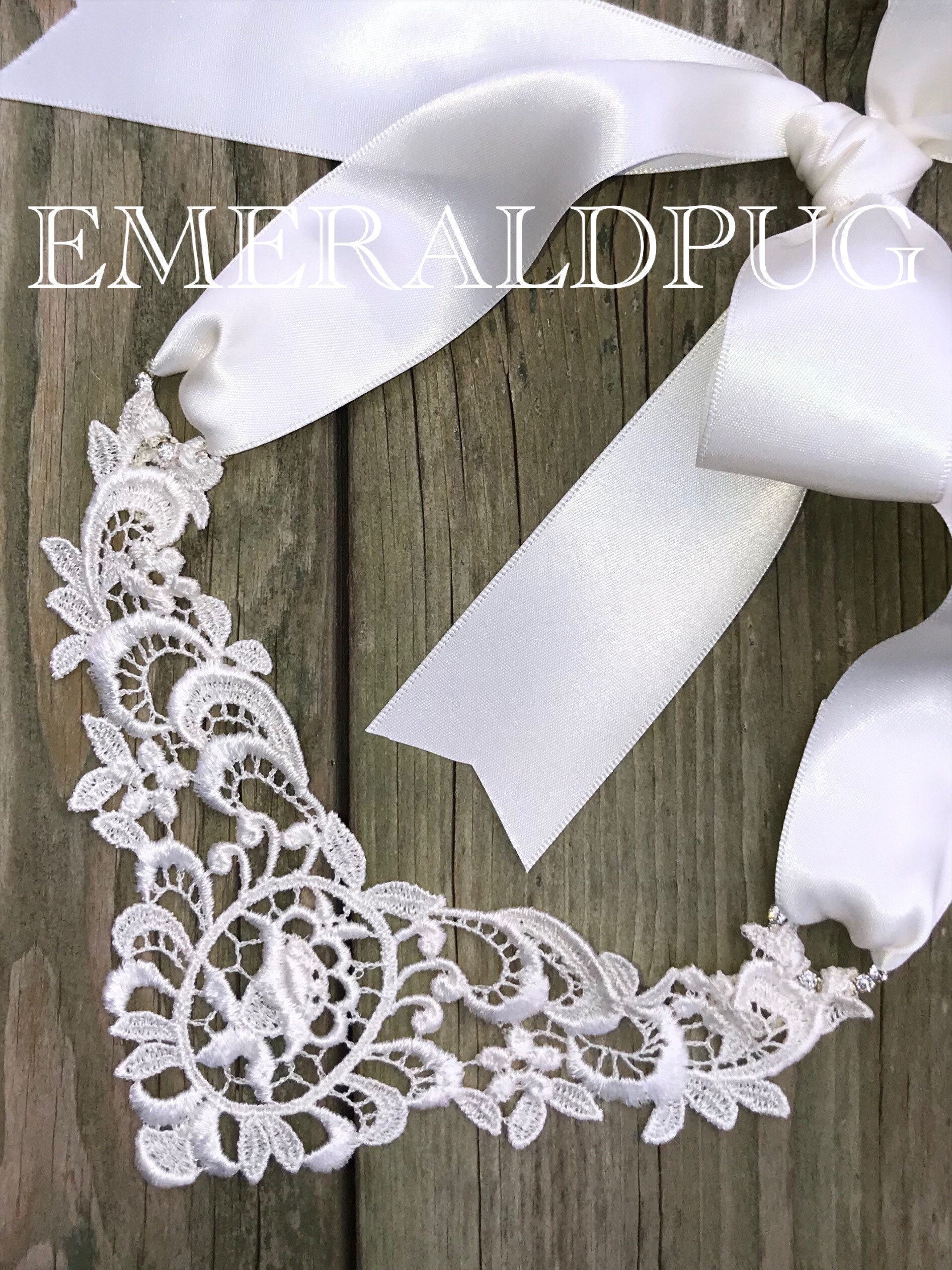 Custom Ivory Wedding Bandana With Satin Bow Tie Wedding Dog Etsy