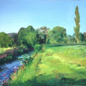 Landscape oil painting, Impressionist art - &quot;River Culm&quot; by Becky Clifton