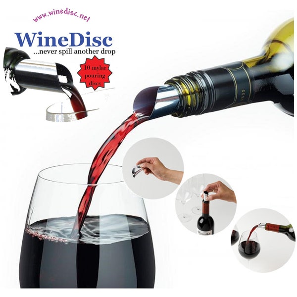 Wine Disc flexible no drip pour spout with drop stopping power - pack of 10