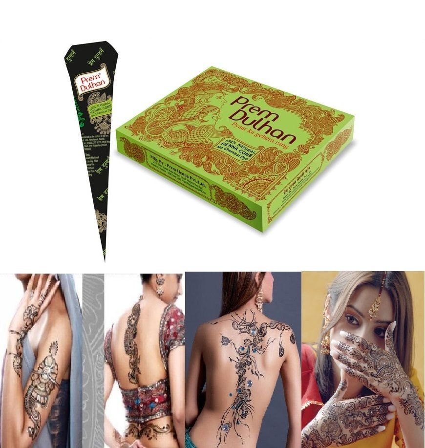 3pcs Fresh High Quality Dark Brown Natural Henna Mehndi Cone Temporary  Tattoo With Template | Fruugo AE