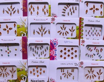 5, 15, 30 paquets de bindi Bollywood Tika Tikka BINDIS / Tatouages temporaires, Tatouages temporaires, Bijoux Bindi front tikka Gems