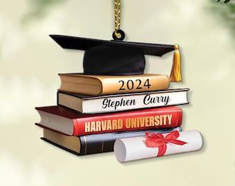 Custom Graduation Ornament, Graduation Gift, Class of 2024, Mastered It, Collage Ornament, College Graduate High School Grad University