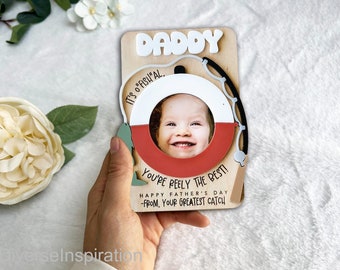 Foto magnete per frigorifero da pesca per la festa del papà, calamita per foto frigorifero per la festa del papà, regalo per la festa del papà, regalo per papà, regalo per il nonno, calamita fotografica