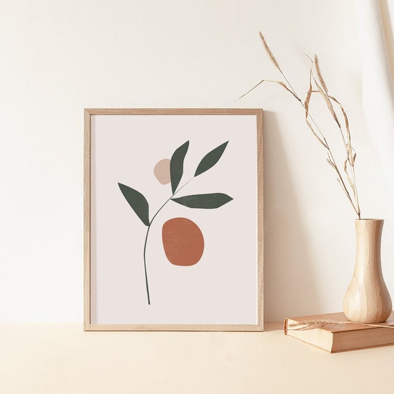 Leaf Art Print - Botanical Art Print, leaf Digital Print, Modern Minimalist Printable Art, Watercolor Botanical Poster
