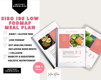 28 Day SIBO IBS Meal Plan, Low fodmap, 4 week gut healing program,ibs bloating relief meal plan, gut reset meal plan pdf anti inflammatory,