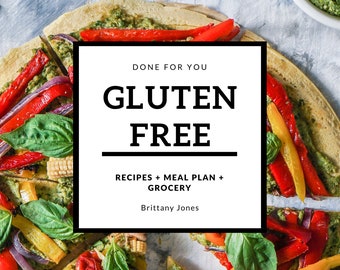 Gluten Free Cookbook, Weekly Meal plan, healthy grocery list, monthly meal plan, instant download