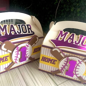 Baseball Treat Boxes / Party Favor Gable Boxes, Rookie of the Year Party