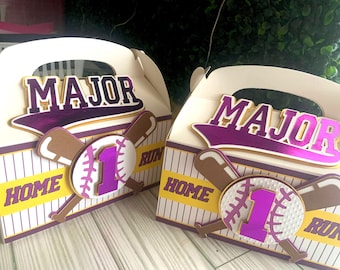Baseball Treat Boxes / Party Favor Gable Boxes, Rookie of the Year Party
