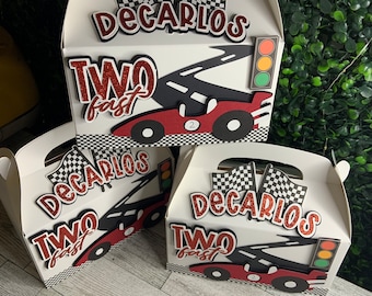 Personalized Race Car Party Boxes, Speedy Car Theme