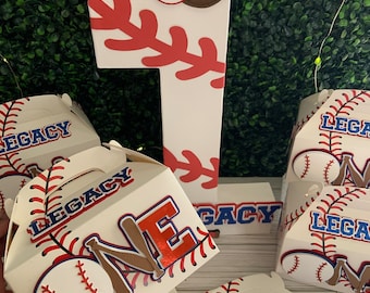 Baseball Treat Boxes / Party Favor Gable Boxes, Rookie of the Year Party