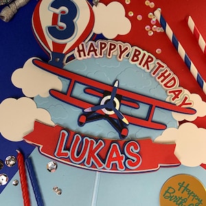 Airplane Cake Topper, Plane cake topper, retro airplane cake topper