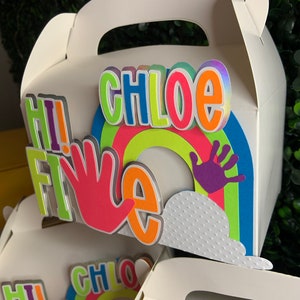 Hi Five Treat Boxes, High 5 Party Boxes, Hi Five Party Neon Party, Glow Party