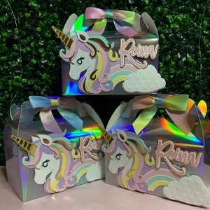 Unicorn Party Boxes Unicorn Birthday Unicorn Theme Birthday, Unicorn Treat Boxes, Unicorn Favor Boxes