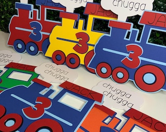 Train Birthday Party Centerpieces: 8-Inch Cardstock Decorations