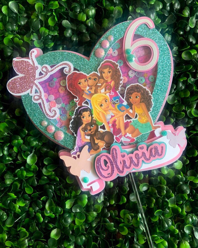LEGO Friends Inspired Cake Topper Shaker | Etsy
