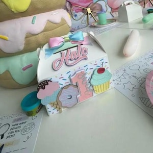 Sweet One Birthday, Two Sweet Birthday, Ice Cream Party, Custom Treat Boxes