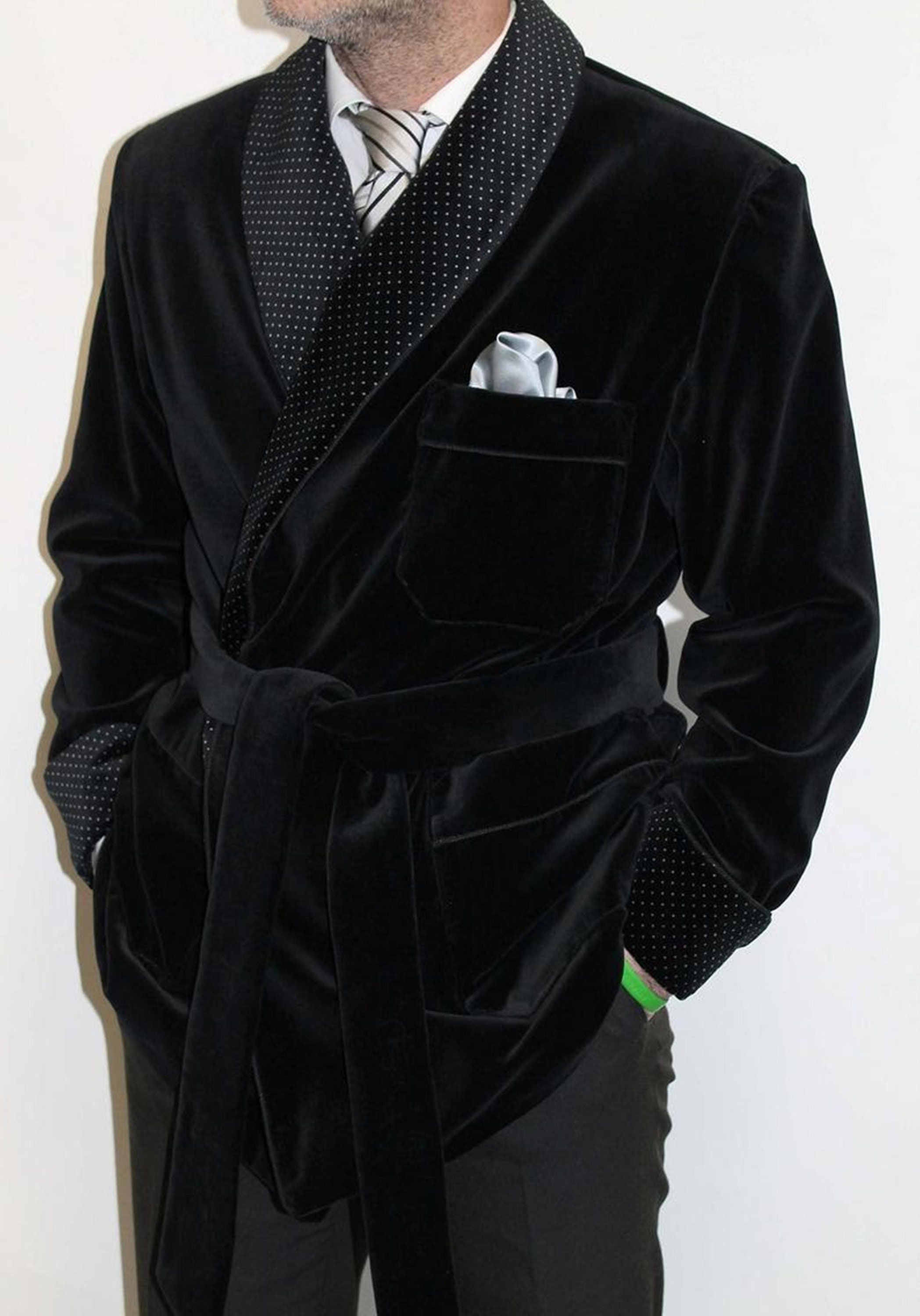 Men Smoking Jacket Black Velvet Jacket Hosting Dinner Smoking - Etsy UK