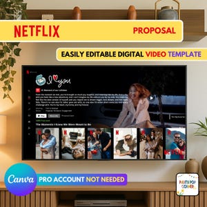 PROPUESTA Película / Video de compromiso personalizado editable inspirado en Netflix - Regalo digital único para tu ser querido / Plantilla fácil de arrastrar y soltar