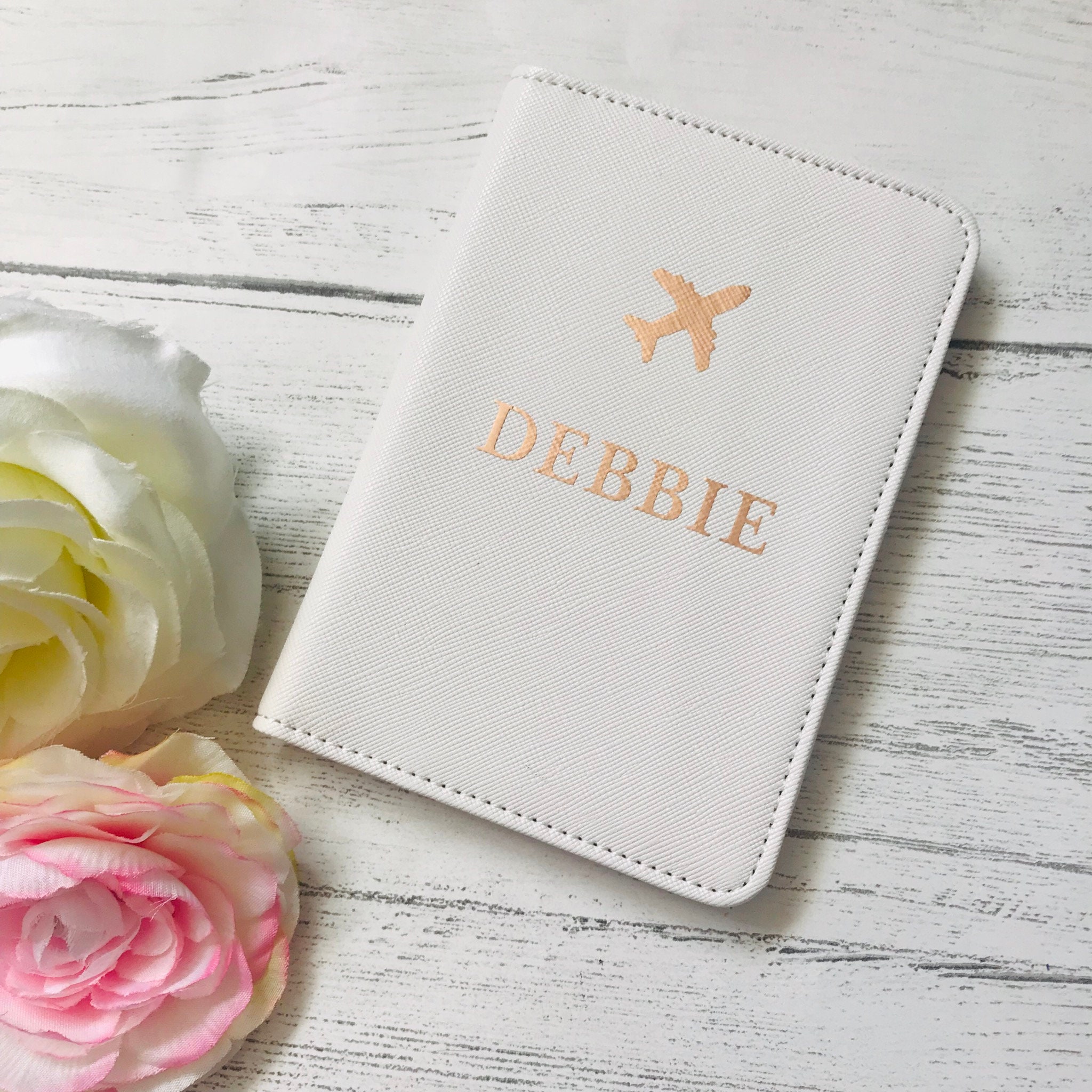 Personalised rose gold passport cover case Etsy