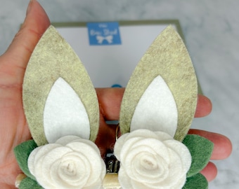 Bunny ears, Easter hair bow, rabbit hair clips, Easter headband, baby Easter bow,