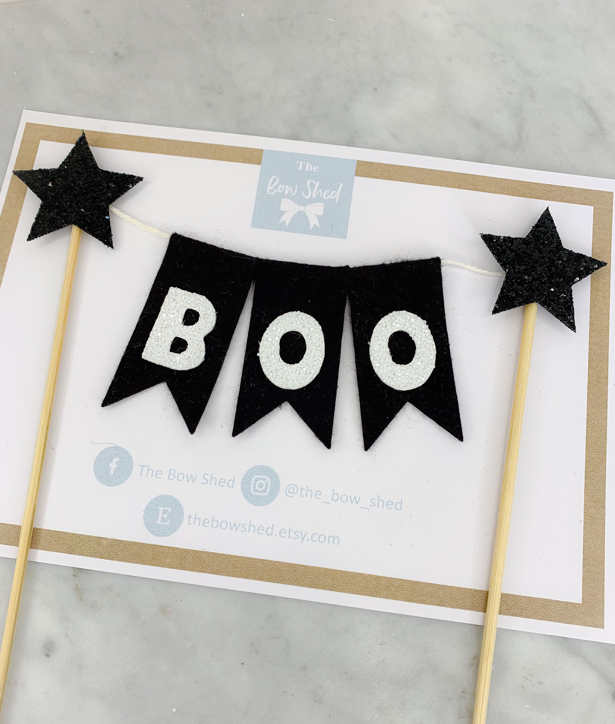 Halloween cake topper, boo, banner cake decoration, spooky, black, bunting, glitter cake topper, cake topper, gothic, ghost, party decor